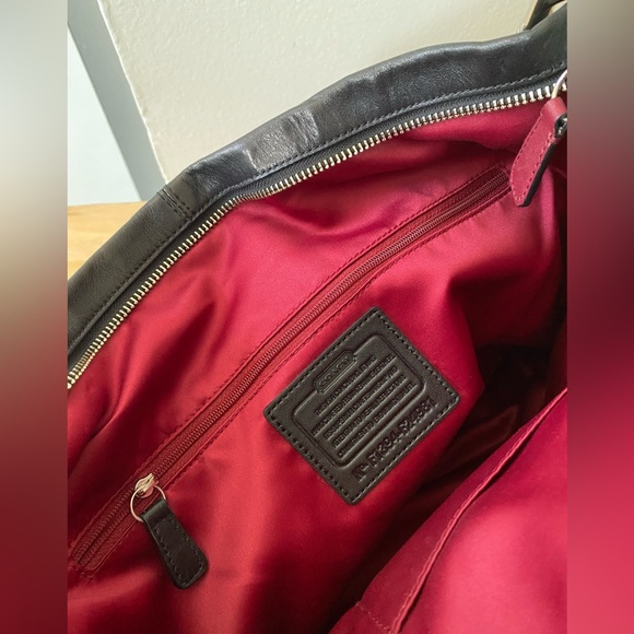 Coach Black and Burgundy Quilted Shoulder Bag - Picture 7 of 10